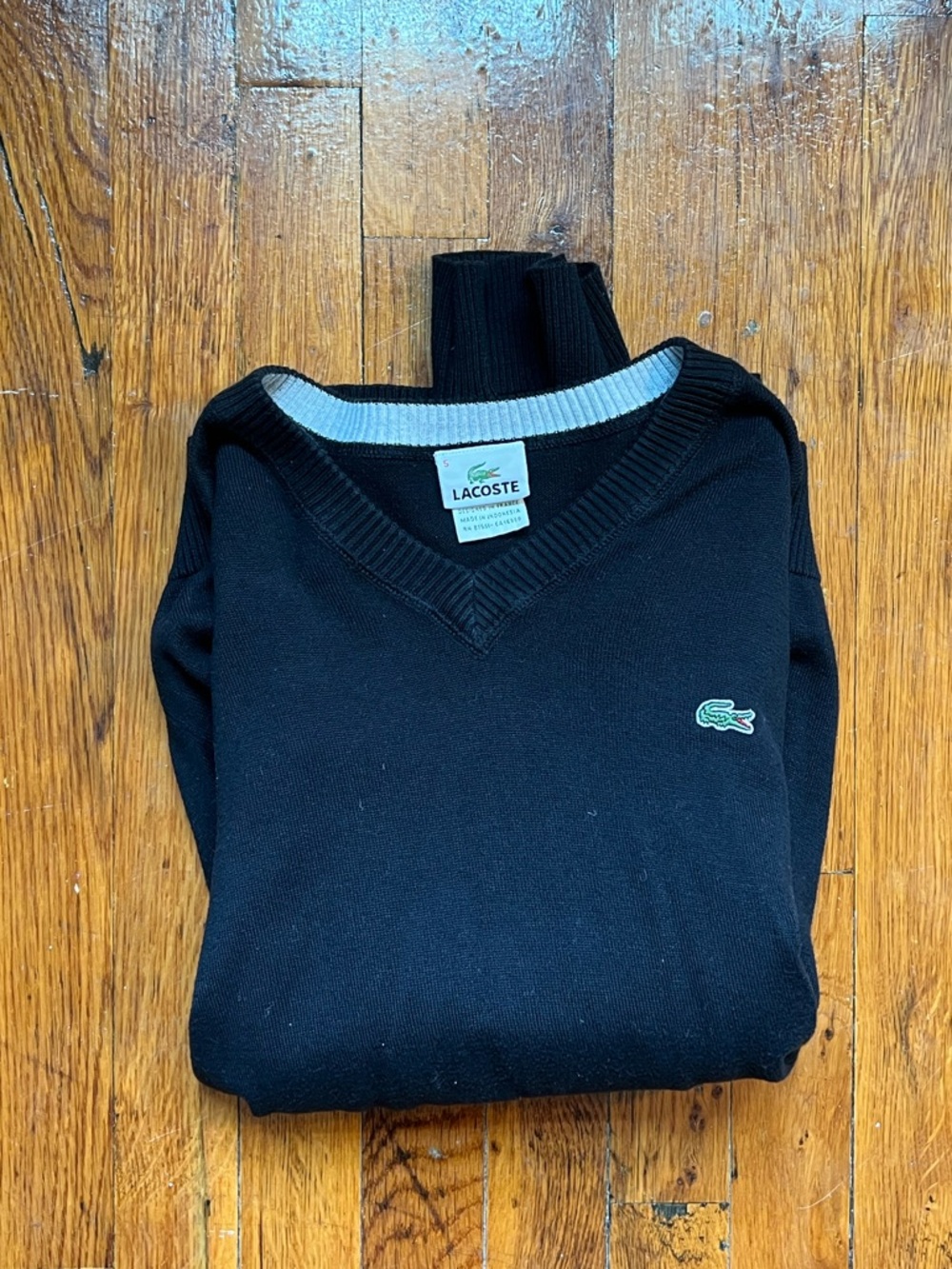 Lacoste Men's Black V-Neck Sweater